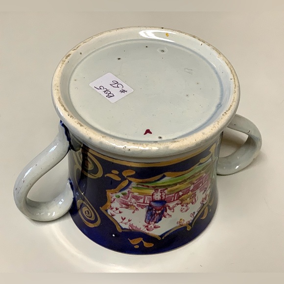 19th Century Antique Gaudy Welsh Chinoiserie Pattern Double Handled Luster Mug - Picture 13 of 16